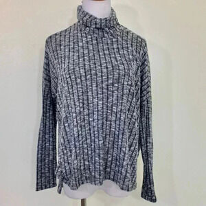AE heather grey ribbed hi-lo turtleneck sw…